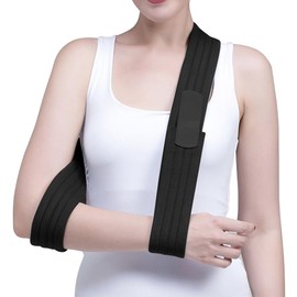 Aoreun Arm Sling, Shoulder Adjustable Arm Shoulder Sling 160 cm, Lightweight Comfortable Arm Strap, Arm Sling Shoulder, Medical Arm Loop for Broken Wrist, Dislocated Shoulder Black