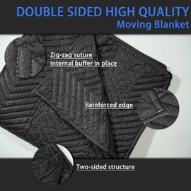 Trahefa (4 Pack) Moving Blanket, 40"x 72" Thick Moving Blankets Heavy Duty Furniture Moving Pads Quilted Packing Blankets for Moving Supplie (72 * 40, Pack, 4)