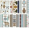 [Set of 6] AMTA-029 Tattoo Sticker Paper, Tattoo Design, Abundant