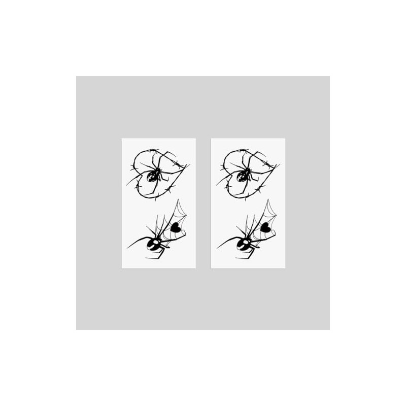 Oottati 2 Sheets Small Tiny Temporary Tattoo Stickers Throns Spider