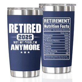 Retirement Gifts for Men 2025 - Retired Not My Problem Anymore - Funny Retirement Tumbler for Men, Him, Father, Husband, Coworkers - Happy Retirement Gifts, Navy Tumbler 20 Oz (Navy 20Oz 2025)