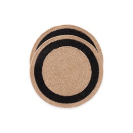 Set of 2 Round Jute Natural Handmade Placemats 38x38cm