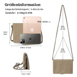 Gladdon Small Handbag for Women, Small Shoulder Bag with Zip, Shoulder Bag, Crossbody Bag with Magnetic Buckle, Elegant Clutch Evening Bag, Metal Decorative, gray, Casual, formal