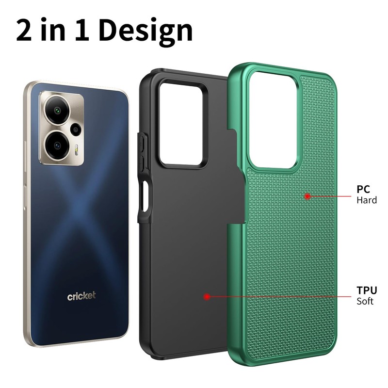 Cricket Outlast 5G 2024/AT&T Motivate Pro Case With Tempered Glass