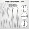 Dcoteh 4 Pack, 3 Point 23 Inch Black Hanging Baskets