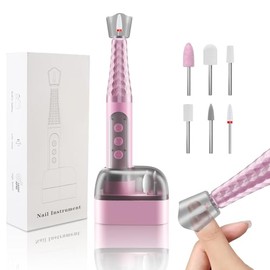 Lima de uñas eléctrica inalámbrica con pausa de seguridad, taladro portátil para uñas de gel y polvo de cristal, herramientas recargables para manicur