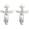 Skybelt Jumbo Jet 747 Silver Airplane Cufflinks, Aluminium, No Gemstone