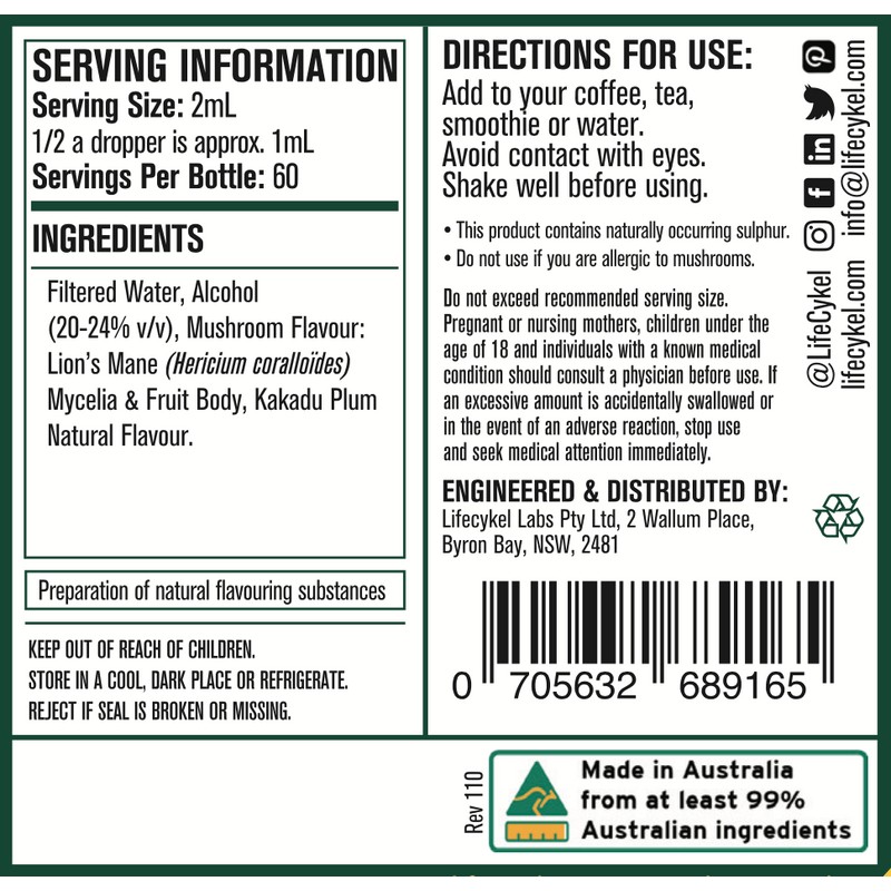 Life Cykel Lion's Mane Double Extract 60ml