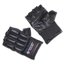 MARTIAL WORLD PG38-S-BK Knuckle-Shaped Finger Gloves, Open Finger, Black, S