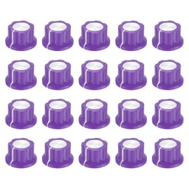 MECCANIXITY 20Pcs Potentiometer Knob Fit 1/4" Shaft Pots, Set Screw Brass Insert, Purple Volume Controller Rotary Knobs for Guitar Effect Sound Pedal Replacement