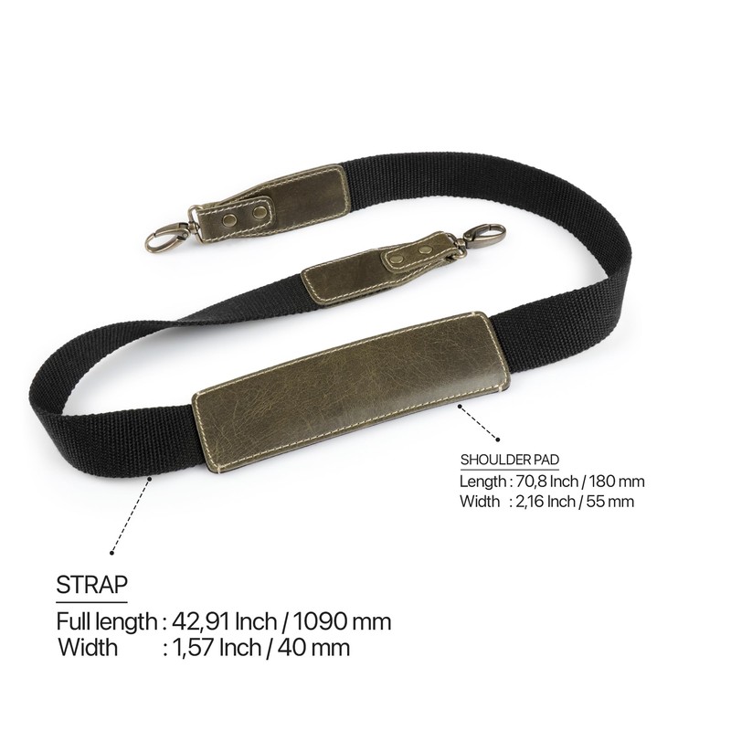 MegaGear Canvas & Genuine Leather Adjustable Shoulder or Neck Strap
