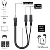 pluX Headphone Splitter, Double 3.5mm Headphone Jack Audio Splitter Cable