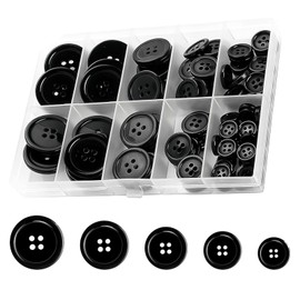 100 Stück schwarze Knöpfe mit 4 Löchern, runde Harzknöpfe zum Nähen von Kleidung, Stricken, Harzknöpfe zum Basteln, Basteln und Basteln, handgefertigt
