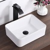 White Vessel Sink Rectangle 16"x12" Bathroom Sink Rectangular Modern Above