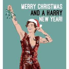 Harry Styles Christmas Card Have A Merry Christmas and A Harry New Year