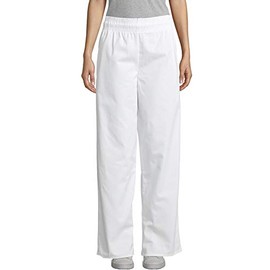 Uncommon Threads Unisex Classic Baggy Chef Pant with 3 Inch Elastic Waist, White, Large