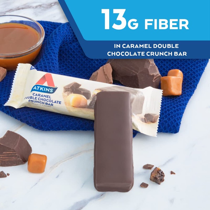 Atkins Caramel Double Chocolate Crunch Snack Bar, Protein Snack, High