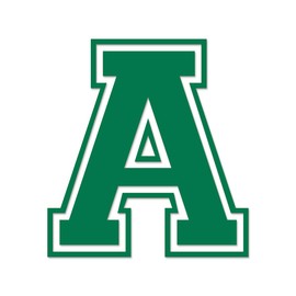 Applicable Pun Varsity Letter A - Vinyl Decal for Outdoor Use on Cars, ATV, Boats, Windows and More - Green 10 Inches Tall