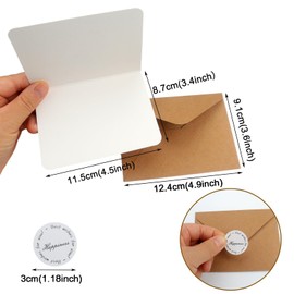 Roellgs 12 pack thank you cards with envelopes and thank you stickers, 6 patterns Christmas Thanksgiving thank you cards Mother's Day invitation cards thank you notes (Vintage plants)