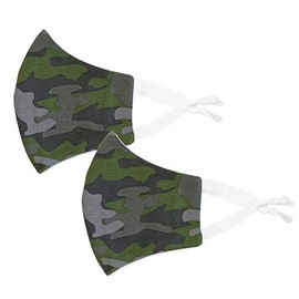 Reusable Face Masks Face with Adjustable Ear Loops and Filter Pocket by Booginhead, Breathable Face Mask in Camo Adult - 2 Pack