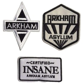 Superhero Bat Logo Arkham Assylum Uniform/Costume Cosplay Patch Set of 3