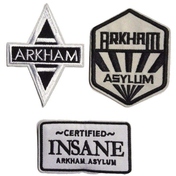 Superhero Bat Logo Arkham Assylum Uniform/Costume Cosplay Patch Set of