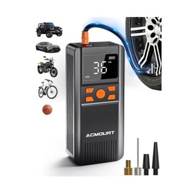 Cordless Tire Inflator Portable Air Compressor, 150PSI Portable Air Pump for Car, 2X Faster Inflation Electric Air Compressor with LCD Screen/Gauge/Light for Motorcycle, Bike, Ball