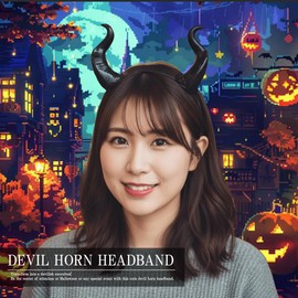 Silver & Style Headband Succubus Horns Devil Devil Devil Horns Cosplay Devil Little Devil Horns Cute Halloween (Black)