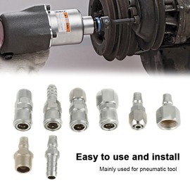 Fydun Quick Coupling Set, 8 Pieces, 1/2 Inch Pneumatic Air Compressor Hose, Quick Coupling Plug Connection Set