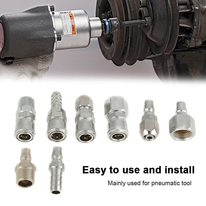 Fydun Quick Coupling Set, 8 Pieces, 1/2 Inch Pneumatic Air