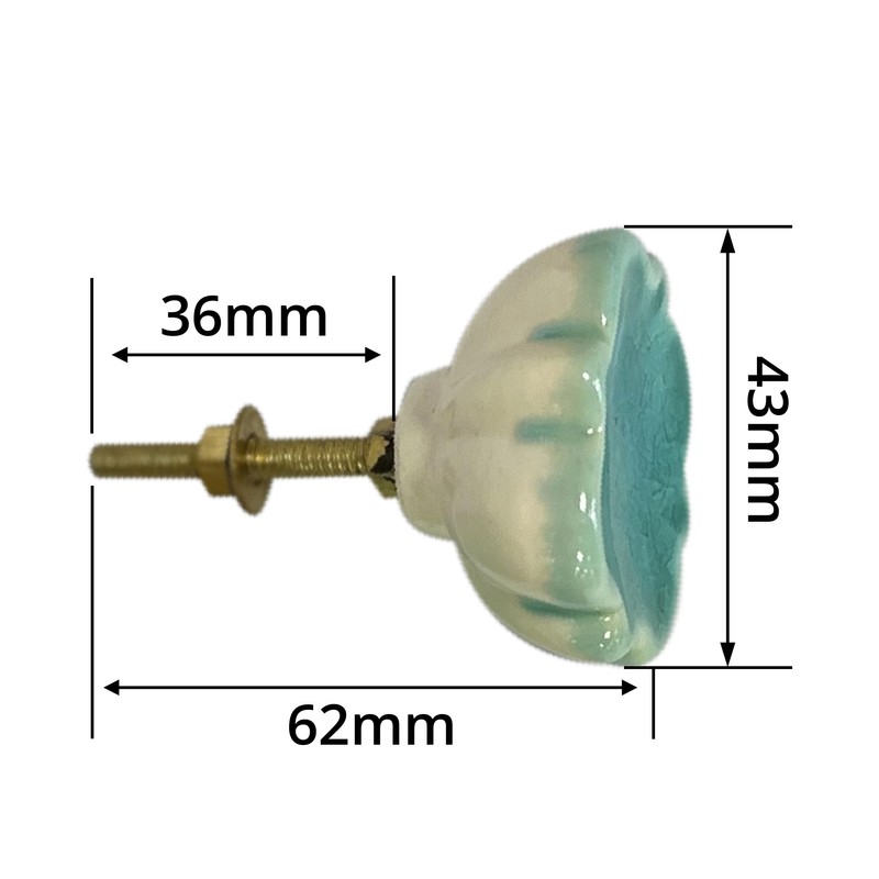 Jones Interiors Blue Glaze Set of 4 Drawer Knobs. Knobs