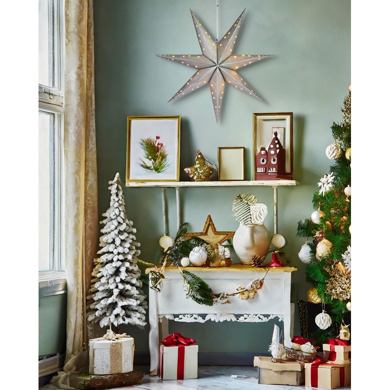 BRUBAKER Christmas Star for Hanging with E14 Socket - 60