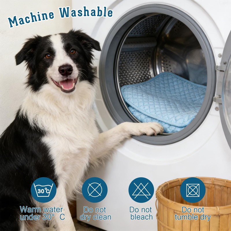 Dog Cooling Mat 2.0, Blue, Thick Long-lasting Cooling Mat for
