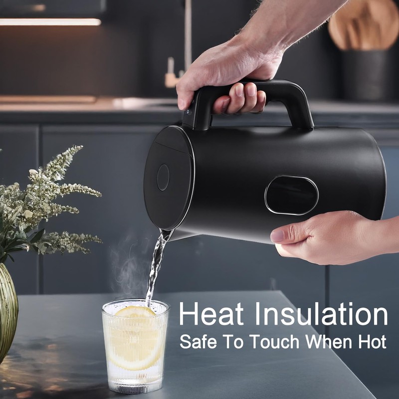 QUAXWELL 1.5L Electric Kettle Stainless Steel, Double Wall Cool Touch