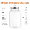 novelinks 32 OZ Clear Plastic Mason Jars with Lids -