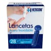 Lancetas Universales Acero Inoxidable Caja C/100 Pzas Hergom Color Azul