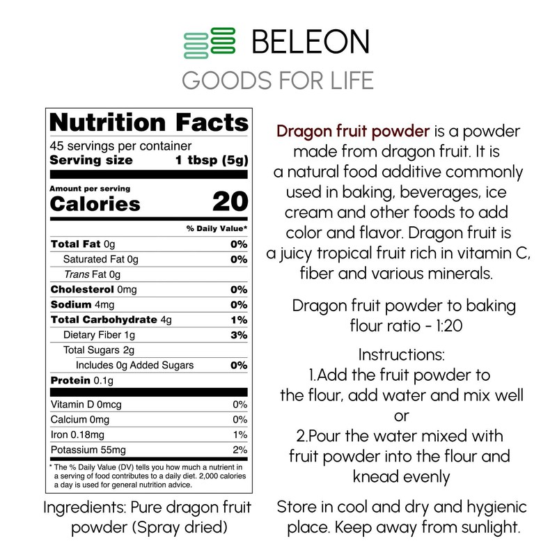 Organic Dragon Fruit Powder, Pitahaya Pitaya Powder, Pure All Natural