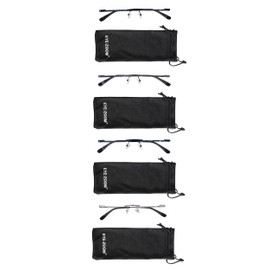 EYE ZOOM 4 Pack Unisex Rimless Metal Frame Reading Glasses with Pouch for Men and Women (Mul-color, +2.50)