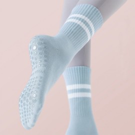 Premium Non-Slip Yoga Socks for Men and Women 6 Pairs Set, 6 White Pairs