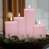 Girimax Pink Ribbed Flameless Pillar Candles with Remote, Flat Top