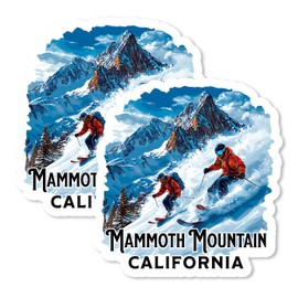 Mammoth Mountain California Magnet 4 Inch 2-Pack Ski USA – Strong Vinyl Decorative Travel Magnets for Fridge Locker Kitchen Office – Cute Fun Aesthetic Cool Durable & Long-Lasting Souvenir ID44999