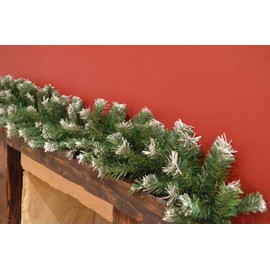 Premier 270cm (9ft) x 25cm Snow Tipped Green Christmas Garland Decoration by Premier