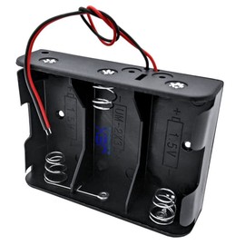 Jex Electronics Three/3X C DIY Battery Holder Case Box Base 4.5V Volt PCB Mount with Bare Wire Ends