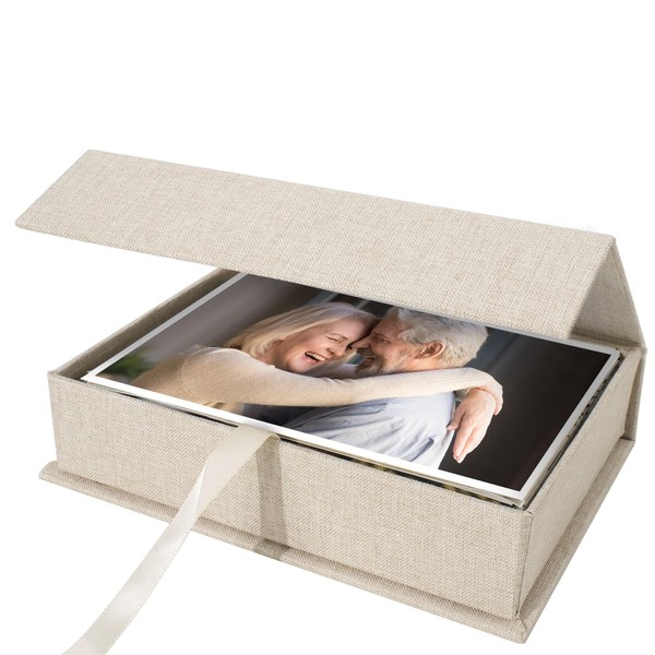 Yopih 4x6 Linen Photo Storage Box - Ideal for Preserving