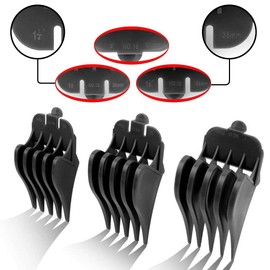 CR8GR8 Professional Hair Clipper Combs Guides, Hair Clipper Guards 1 & 1/4" 1 & 1/2" 2", Mega NO.16 NO.12 NO.10 fits for Most Wahl Clippers(Black)