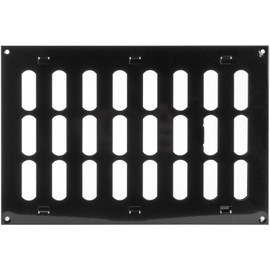 Repa Market 12" x 8" Inch (Outer Dimensions) Black Adjustable Air Vent Cover - Galvanized Steel HVAC Air Vent Register - Heating, Cooling Toe Kick Vent Cover - Wall, Ceiling Return, Intake Air Grille