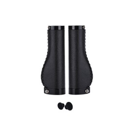 REYLNXR Bicycle Grips Road Bike Leather Comfortable Anti-Slip Shock Absorption Abrasion Resistant Waterproof (2 Black)