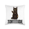 Tortitude Tortoiseshell Cat Owner Tortie Cat Lover Throw Pillow