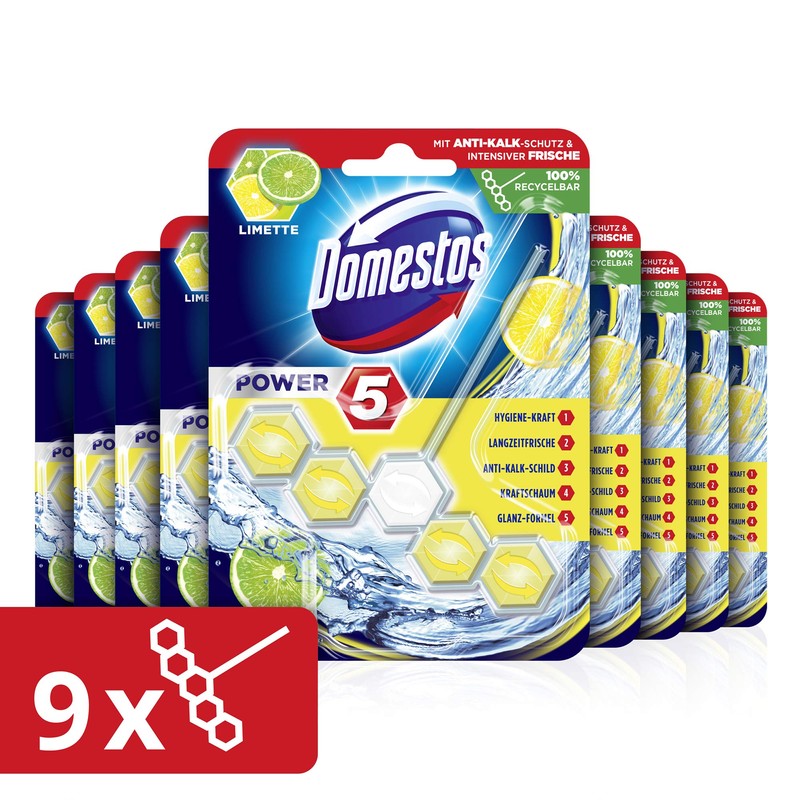 Domestos Power Toilet Rim Block, Lime