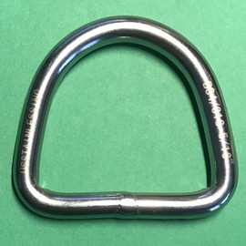 Stainless Steel 316 D Ring Welded 8mm x 50mm (5/16" x 2") Marine Grade Dee